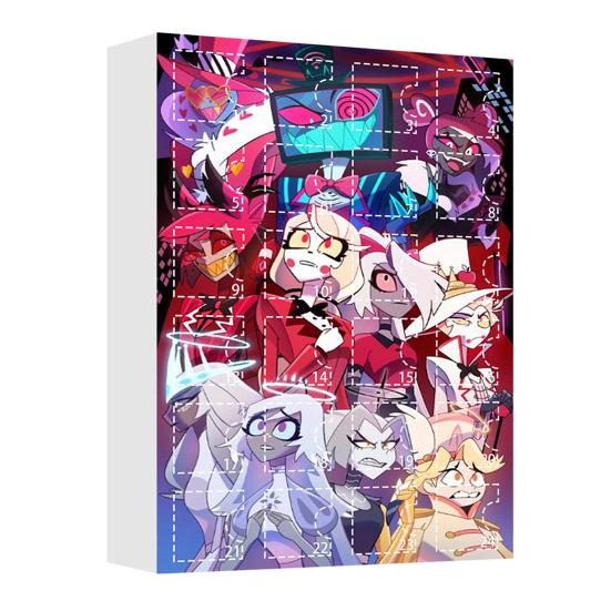 Hazbin Hotel Adventskalender 24 Tage Weihnachts-Countdown-Box mit einzigartigem Fensterdesign Multifunktionale Weihnachtsdekoration für Kinderzimmer Häuser Autos G von Joom DACH