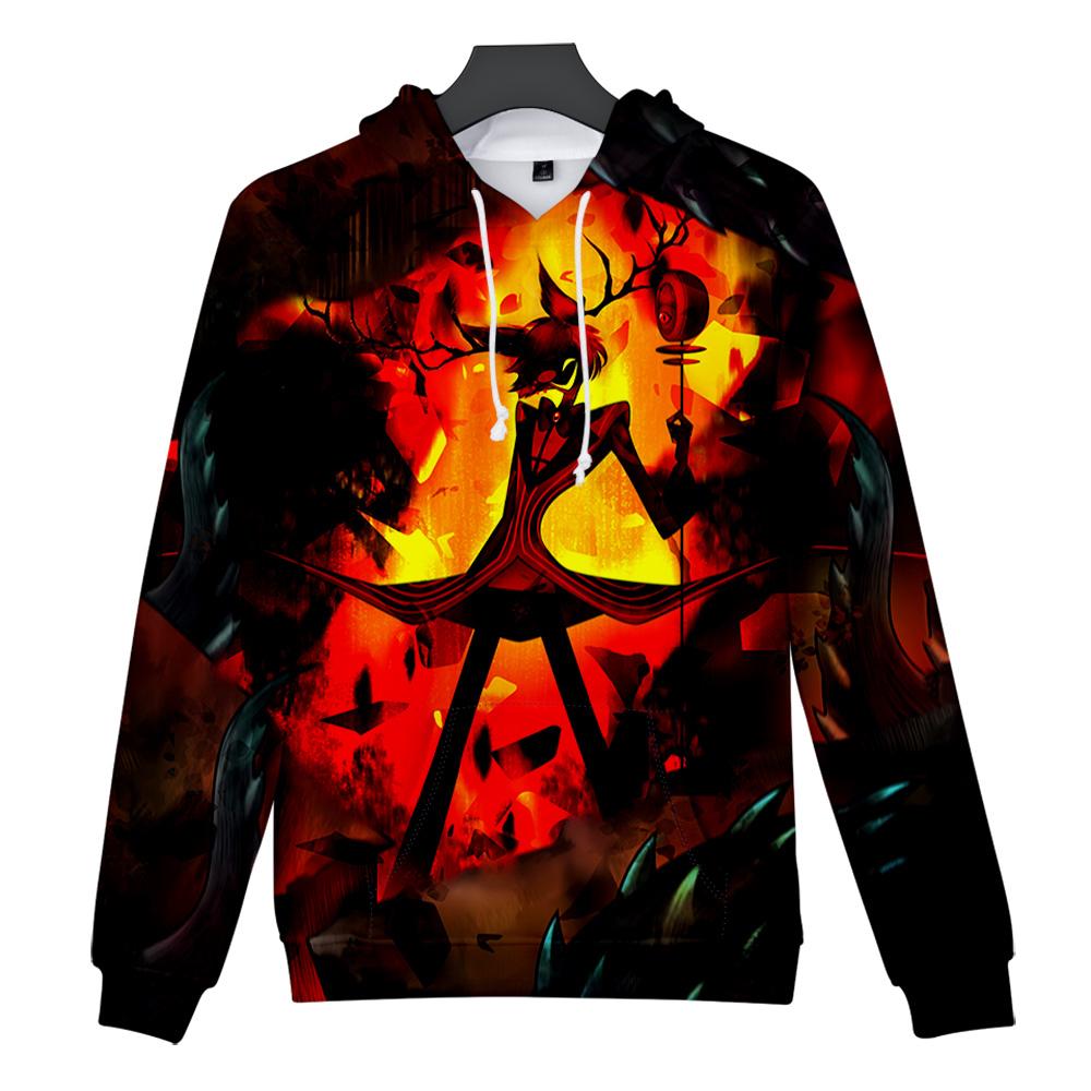 Hazbin Hotel Anime Hoodie Tie Dye Hoodie Streetwear Cartoon Gedruckt Kapuzenpullover Männer Frauen Cosplay Sport Pullover XXXL orange von Joom DACH