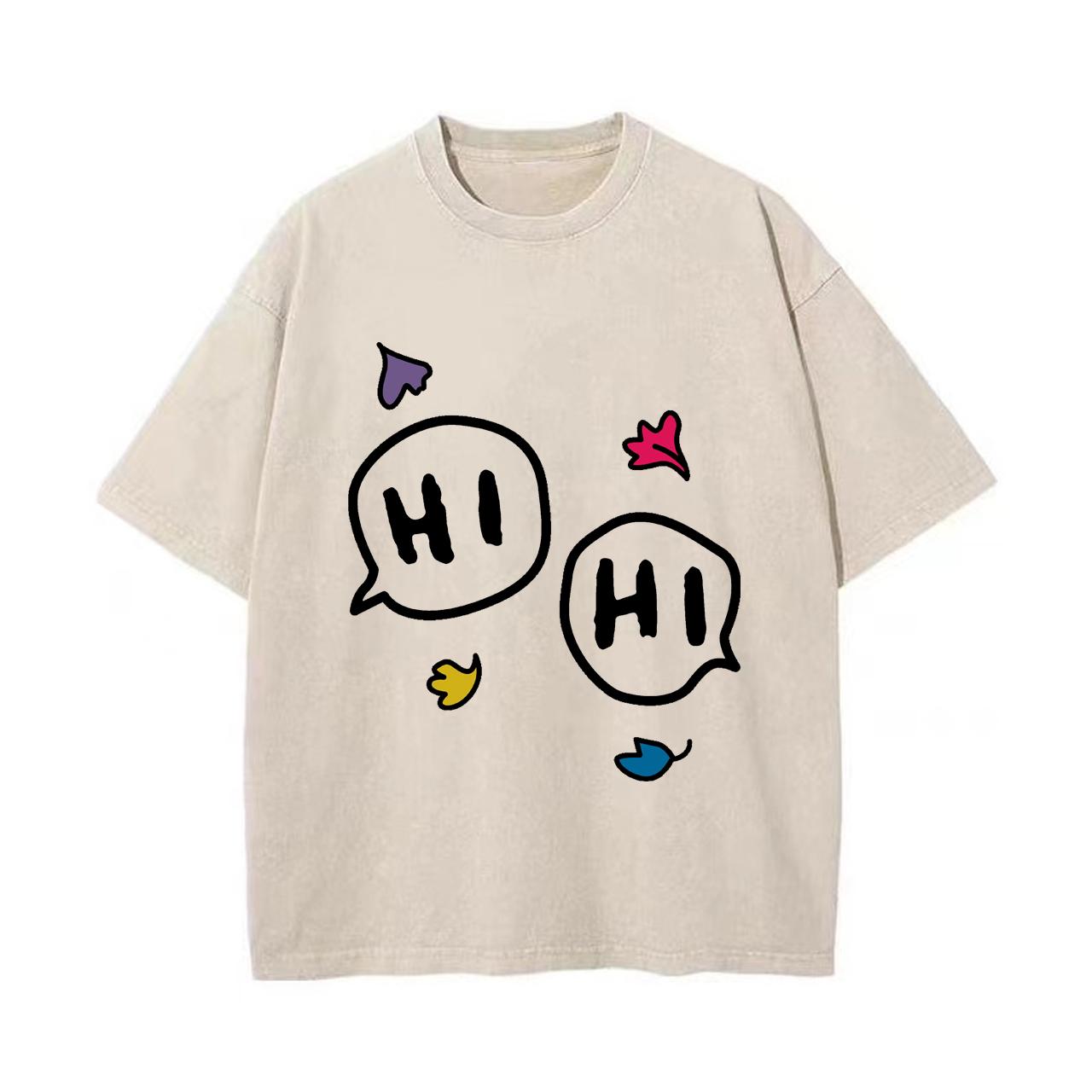 Heartstopper Hi Oversized T-Shirt Damen T-Shirt Kleidung Heartstopper Hi T-Shirt Damen T-Shirt Retro Gewaschenes Vintage T-Shirt 3XL von Joom DACH