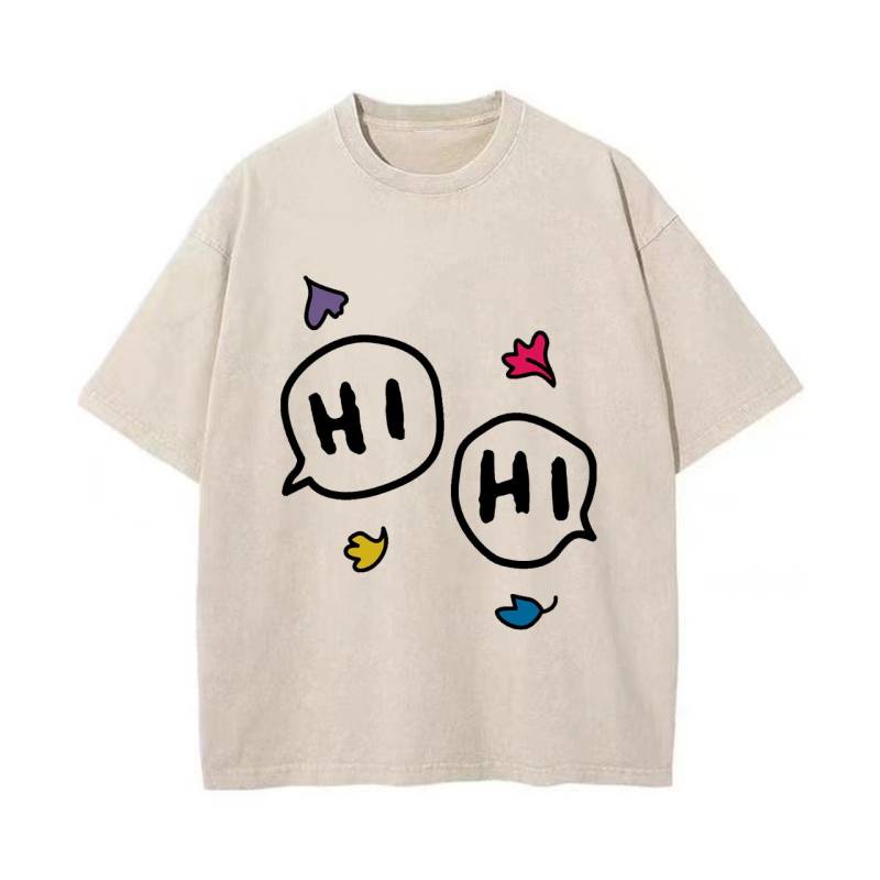 Heartstopper Hi Oversized T-Shirt Damen T-Shirt Kleidung Heartstopper Hi T-Shirt Damen T-Shirt Retro Gewaschenes Vintage T-Shirt 3XL von Joom DACH