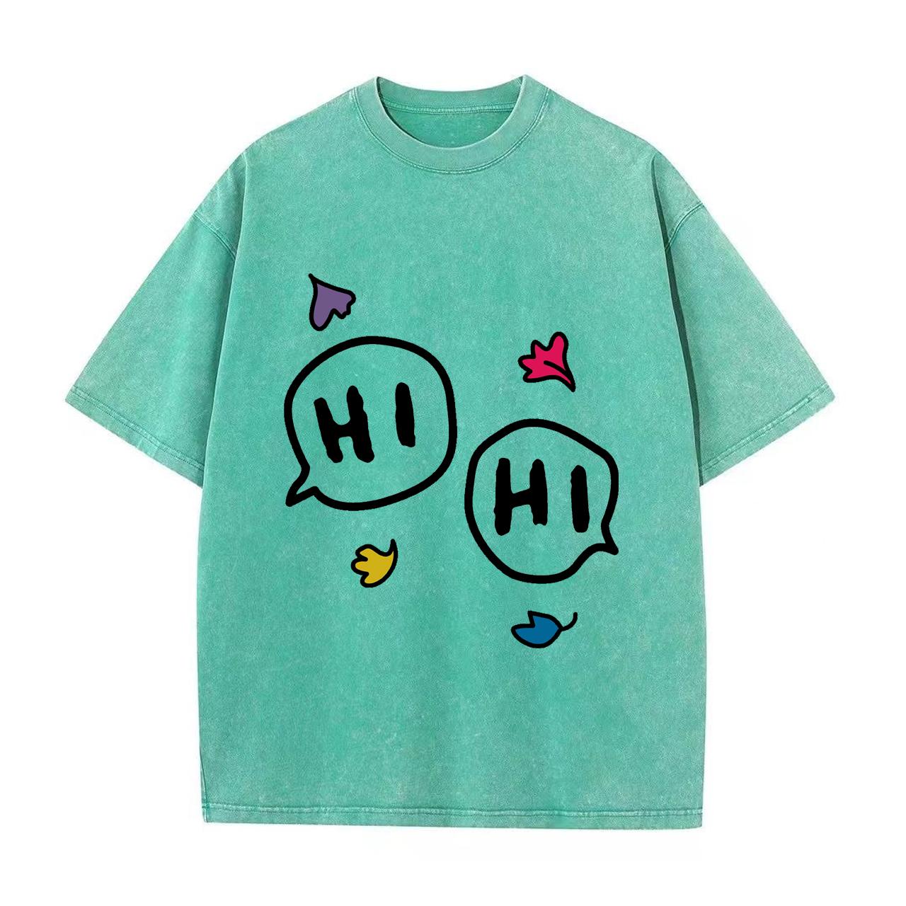 Heartstopper Hi Oversized T-Shirt Damen T-Shirt Kleidung Heartstopper Hi T-Shirt Damen T-Shirt Retro Gewaschenes Vintage T-Shirt 3XL von Joom DACH