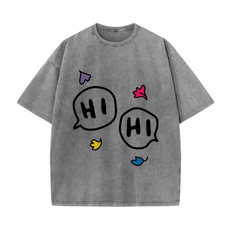 Heartstopper Hi Oversized T-Shirt Damen T-Shirt Kleidung Heartstopper Hi T-Shirt Damen T-Shirt Retro Gewaschenes Vintage T-Shirt L von Joom DACH