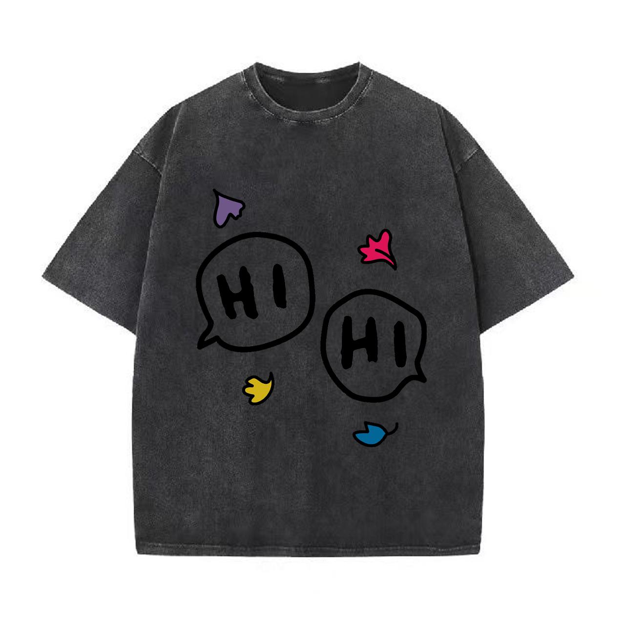 Heartstopper Hi Oversized T-Shirt Damen T-Shirt Kleidung Heartstopper Hi T-Shirt Damen T-Shirt Retro Gewaschenes Vintage T-Shirt M von Joom DACH