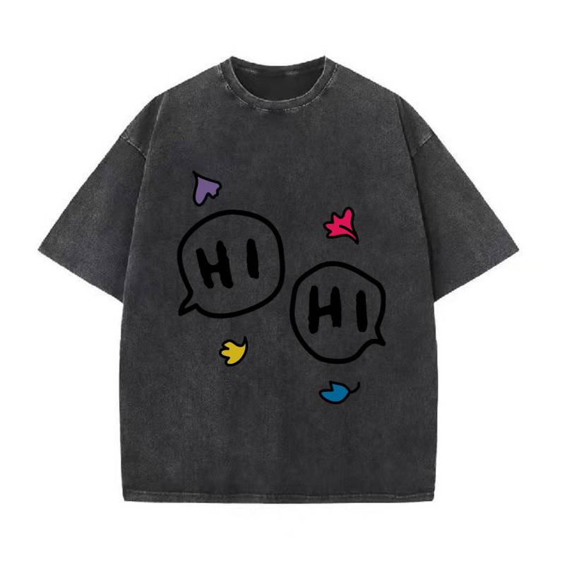Heartstopper Hi Oversized T-Shirt Damen T-Shirt Kleidung Heartstopper Hi T-Shirt Damen T-Shirt Retro Gewaschenes Vintage T-Shirt M von Joom DACH