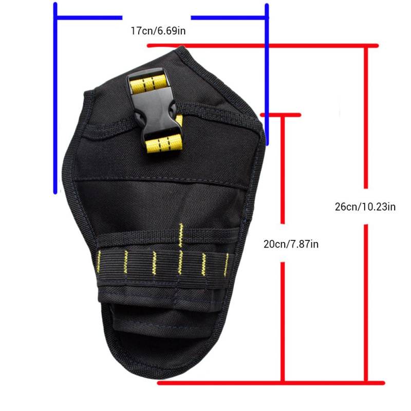 Heavy Duty 900D Oxford Tuch Bohrer Holster Werkzeug Gürtel Tasche Bit Halter Hängen Taille Tasche Bohrer Werkzeug schwarz/gelb von Joom DACH