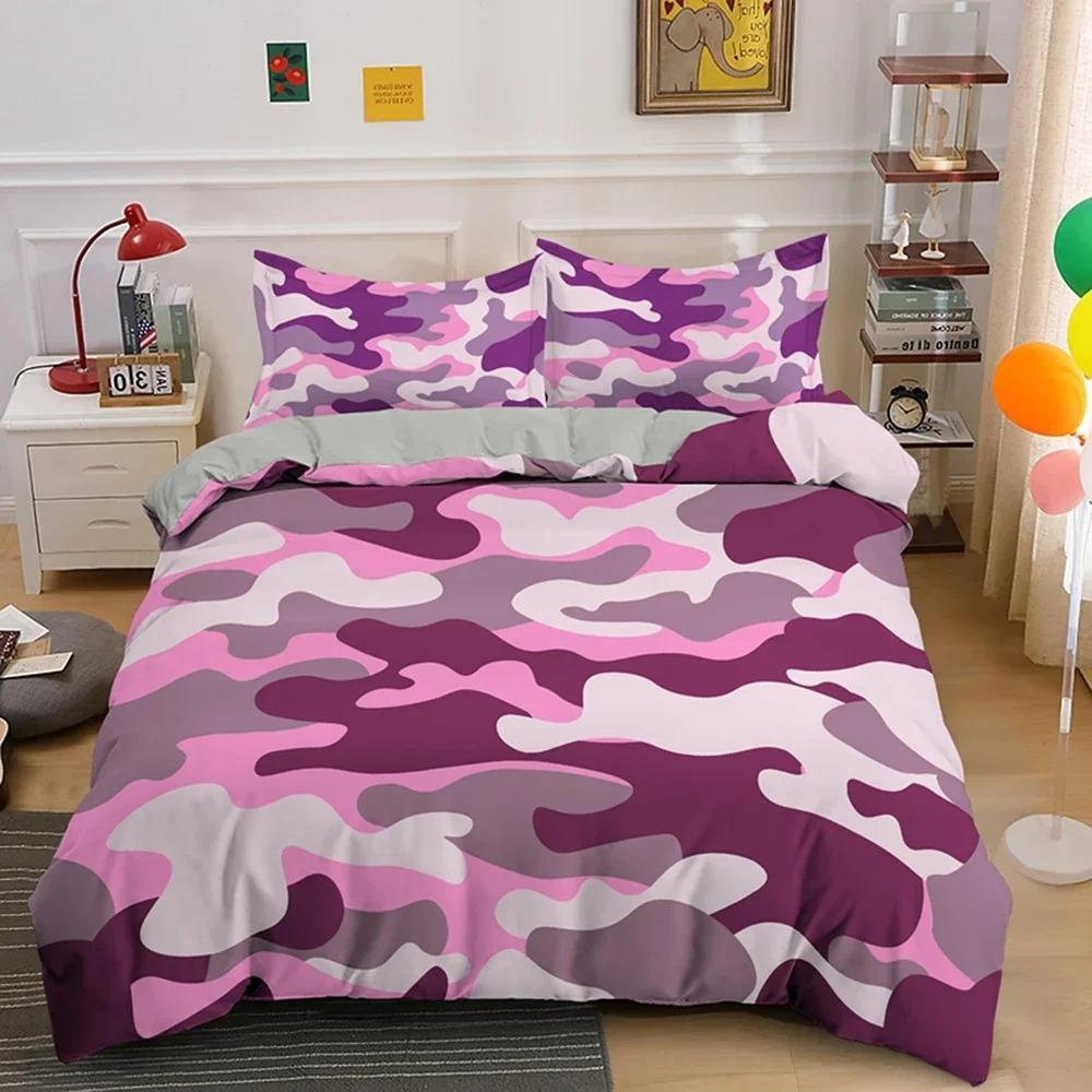 Heimtextilien Cool Boy Girl Kid Erwachsene Duver Cover Set Camouflage Bettwäsche-Sets King Queen Twin Trösterbezüge mit Kissenbezug 70x133cm 2pcs von Joom DACH