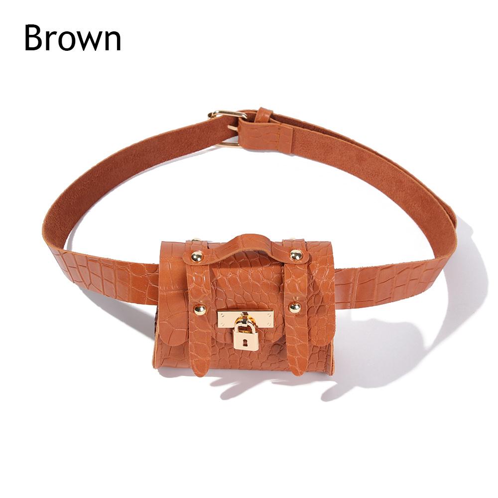 Heiß 2 in 1 Dünne Taille Münzbörse Damen Gürtel Bauchtasche braun von Joom DACH