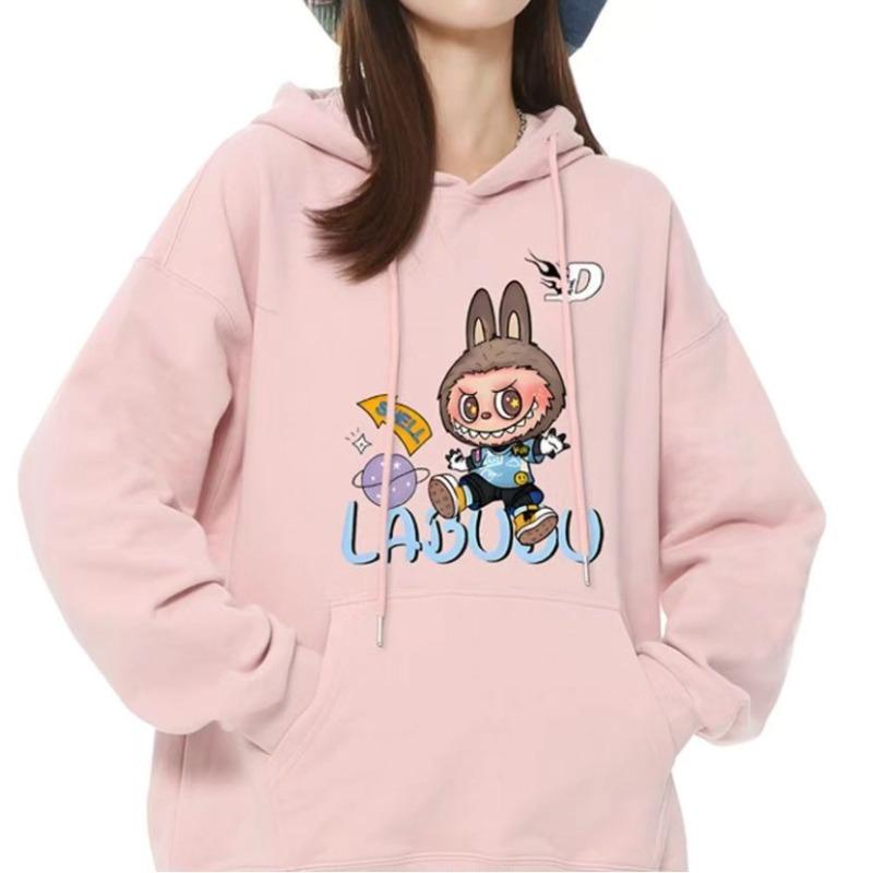 Heiß verkaufender Artikel LABUBU 3D-gedruckter Kinder-Hoodie Lustige Jungen Mädchen Langarm-Pullover Kinderkleidung 140 rosa von Joom DACH