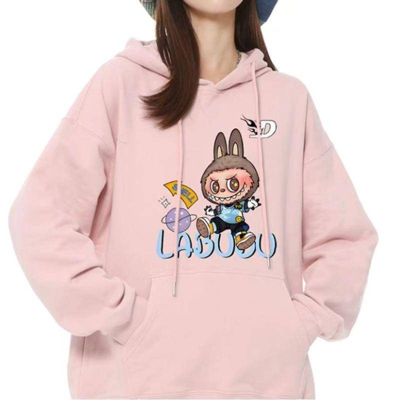 Heiß verkaufender Artikel LABUBU 3D-gedruckter Kinder-Hoodie Lustige Jungen Mädchen Langarm-Pullover Kinderkleidung 140 rosa von Joom DACH