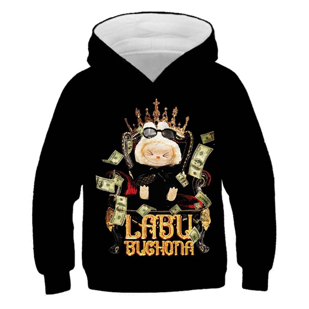 Heiß verkaufter Artikel LABUBU 3D-gedruckter Kinder-Hoodie Herbst und Winter Jungen Mädchen Langarm-Pullover Kinderbekleidung 130 von Joom DACH