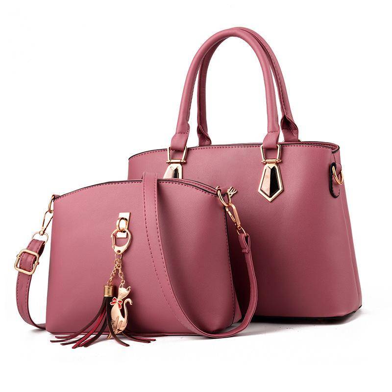 Heiße Marke Frauen Solide Tasche Hotsale Party Geldbörse Damen Messenger Quasten Umhängetasche Schulter Taschen 30*13*21cm rosa von Joom DACH
