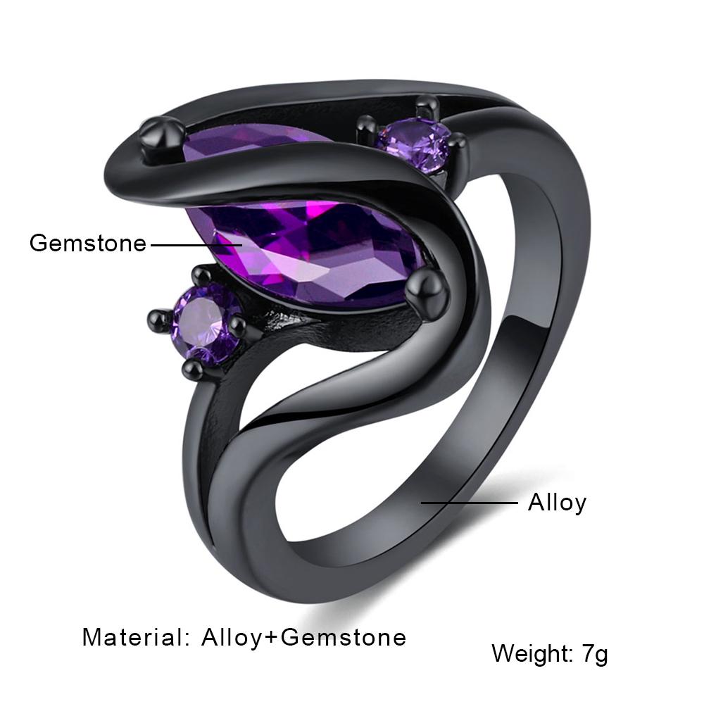 Heiße Mode Luxus Retro Lila Zirkon Kristall Bunte Ring Weibliche Hochzeit Engagement Schmuck Ring 10 violett von Joom DACH
