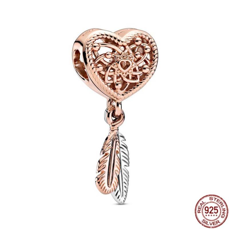 Heiße feine Roségold-Plattierungsserie S925 Sterling Silber baumelnde Charm-Perlen für Original-Armband DIY Schmuck Geschenk für Frauen von Joom DACH