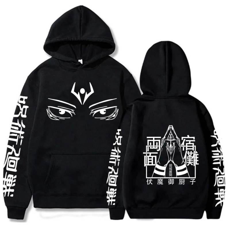 Heißer Anime Jujutsu Kaisen Ryomen Sukuna Gedruckt Mit Kapuze Männer Frauen Vorherrschende Hoodies Hochwertiges Sweatshirt Harajuku Streetwear XXL schwarz von Joom DACH