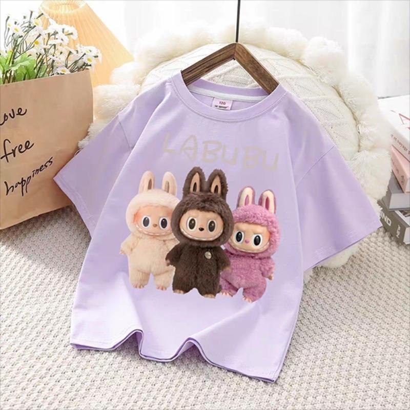 Heißer Labubu 3D-Druck Kinder T-Shirts Sommer Jungen Mädchen T-Shirt Niedlich Kurzarm Kinder Kleidung 160 von Joom DACH