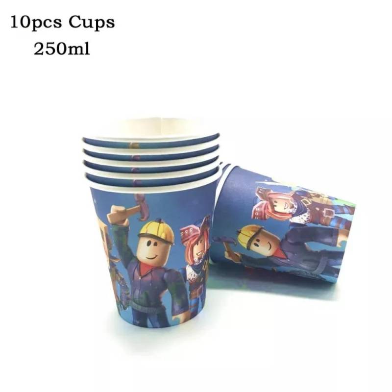 Heißer Roboter Roblox Kindergeburtstag Partyzubehör Set Einweggeschirr Roblox Pappteller Becher Luftballons Babyparty Partydeko von Joom DACH