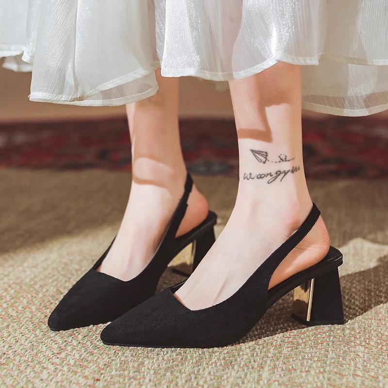 Heißer Verkauf Damen Schuhe Schnürung Manschette Damen High Heels Mode Druck Büro und Karriere Neu Flach Geschlossene Zehensandalen 40 schwarz von Joom DACH