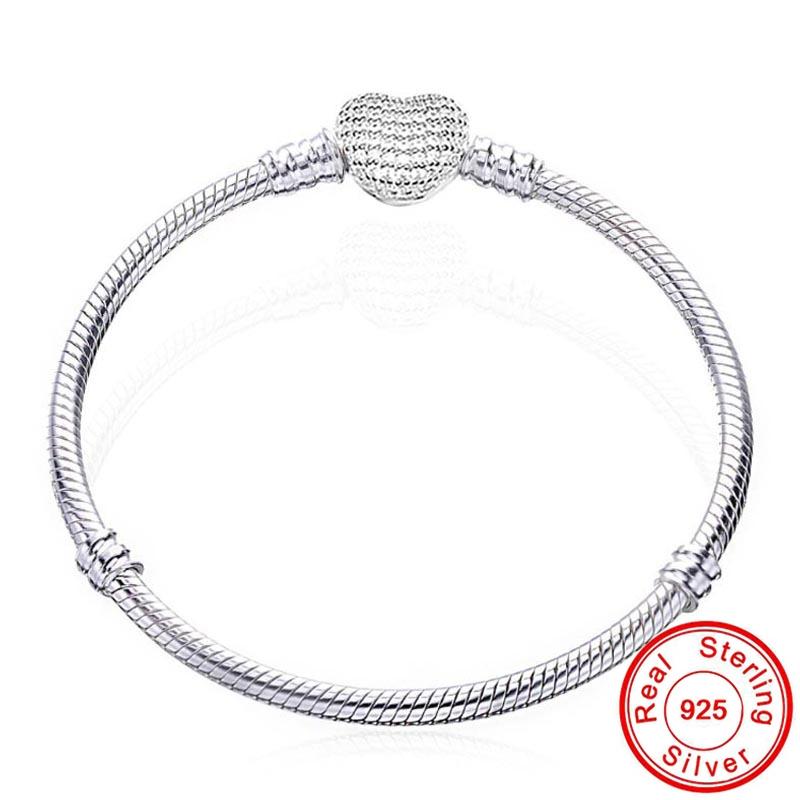 Heißer Verkauf Hohe Qualität Authentische S925 Sterling Silber Schlange Kette Armbänder Marke Charm Pandor armband Für Frauen Schmuck 17cm von Joom DACH