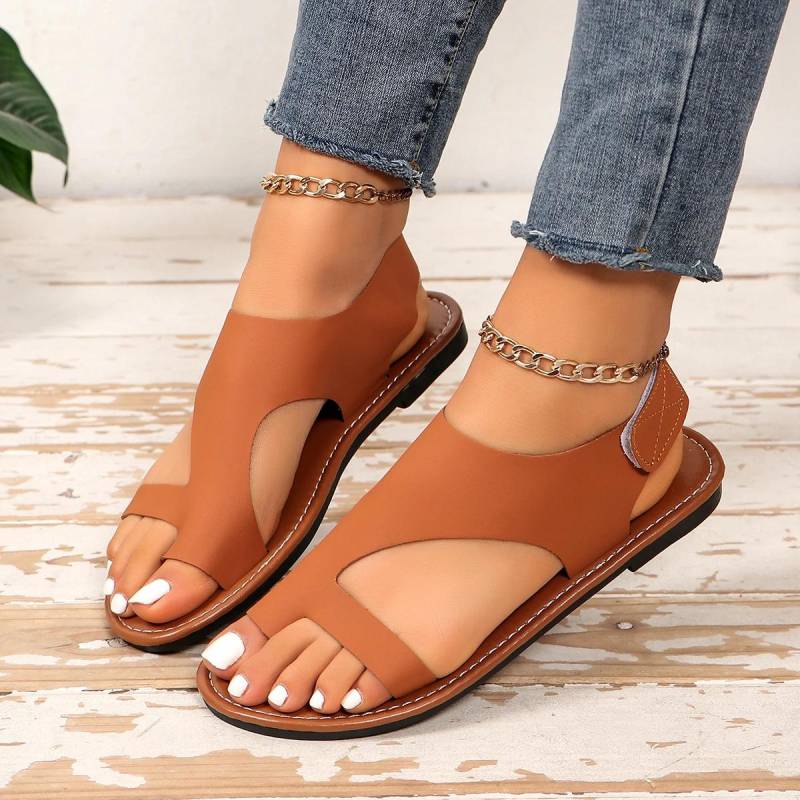 Heißer Verkauf Schuhe Weibliche Tanga frauen Sandalen Plus Größe Casual Sandalen Frauen Runde Kappe Flache mit Outdoor Schuhe Frauen 39 hellbraune von Joom DACH