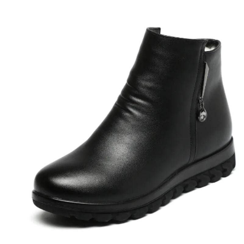 Heißer Verkauf Schuhe für Damen Reißverschluss Damenstiefel Winter Plus Fleece für Wärme und Komfort Kurzschaft Freizeitschuhe Damen 41 schwarz von Joom DACH