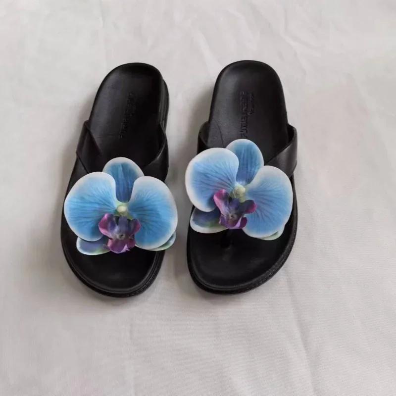 Heißer Verkauf Schuhe für Frauen Flip-Flops frauen Hausschuhe Offene spitze Casual Hausschuhe Frauen Floral Outdoor Licht Flache Schuhe Weibliche 40 schwarz von Joom DACH