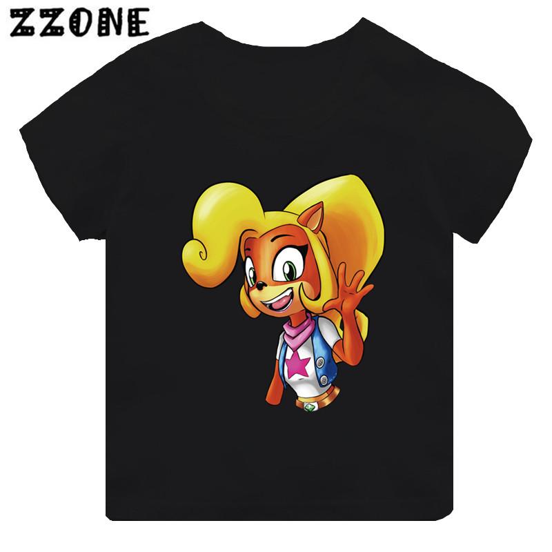 Heißer Verkauf Spiel Crash Bandicoot Druck Cartoon Kinder T-Shirt Mädchen Kleidung Baby Jungen Schwarz Kurzarm T-Shirt Kinder Oberteile 160 von Joom DACH