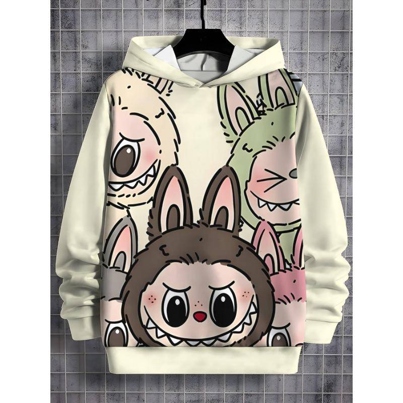 Heißer neuer LABUBU 3D-Druck Herbst- und Winter-Hoodie Kinderpullover Junge Mädchen Langarm-Pullover Kinderbekleidung 140 von Joom DACH
