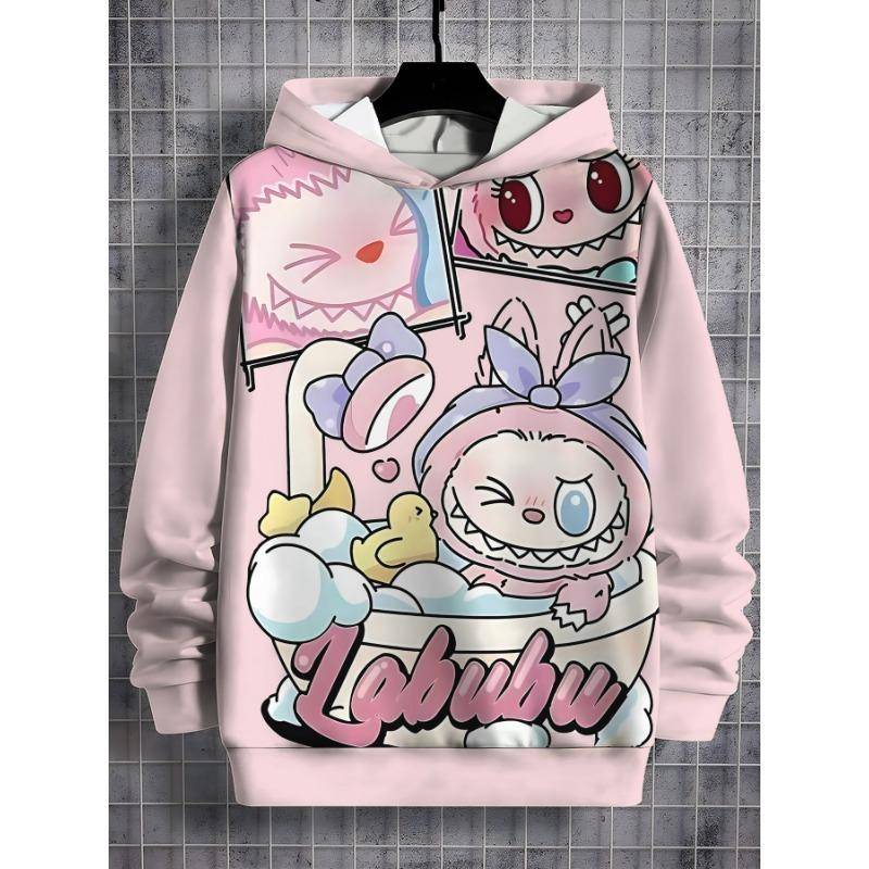 Heißer neuer LABUBU 3D-Druck Herbst- und Winter-Hoodie Kinderpullover Junge Mädchen Langarm-Pullover Kinderbekleidung 140 von Joom DACH