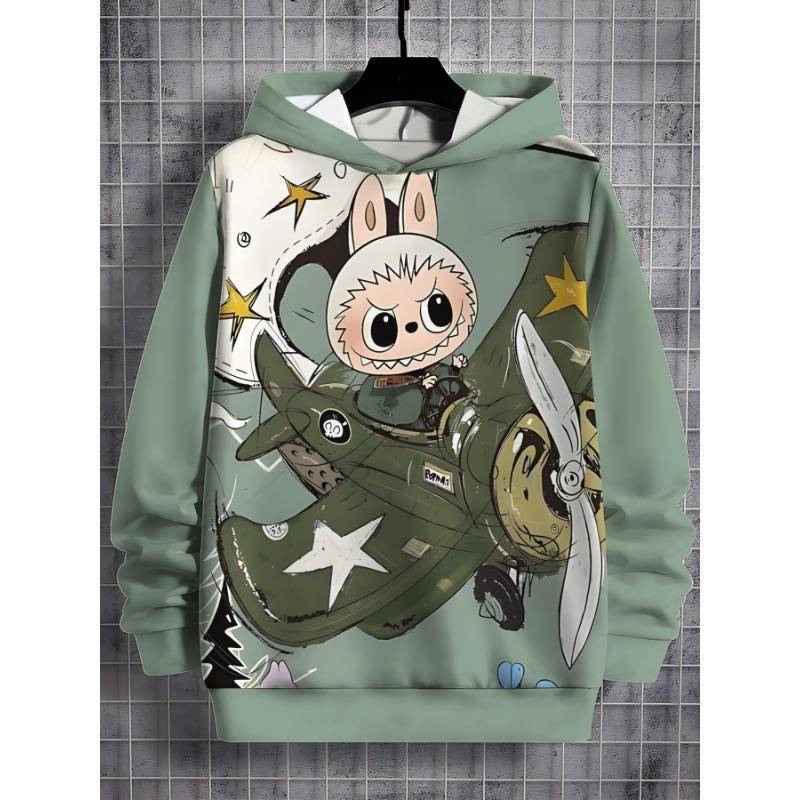 Heißer neuer LABUBU 3D-Druck Herbst- und Winter-Hoodie Kinderpullover Junge Mädchen Langarm-Pullover Kinderbekleidung 140 von Joom DACH