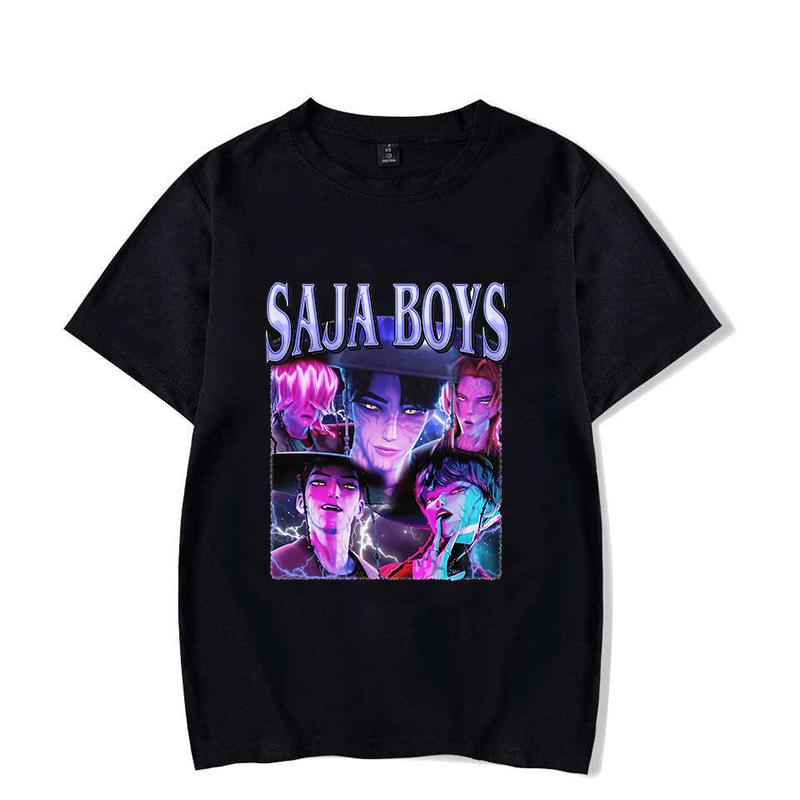Heißes Kpop Dämonenjäger Saja Boys Print T-Shirt Sommer Lässig Lockeres T-Shirt Damen Herren Harajuku Shirts 2XL von Joom DACH