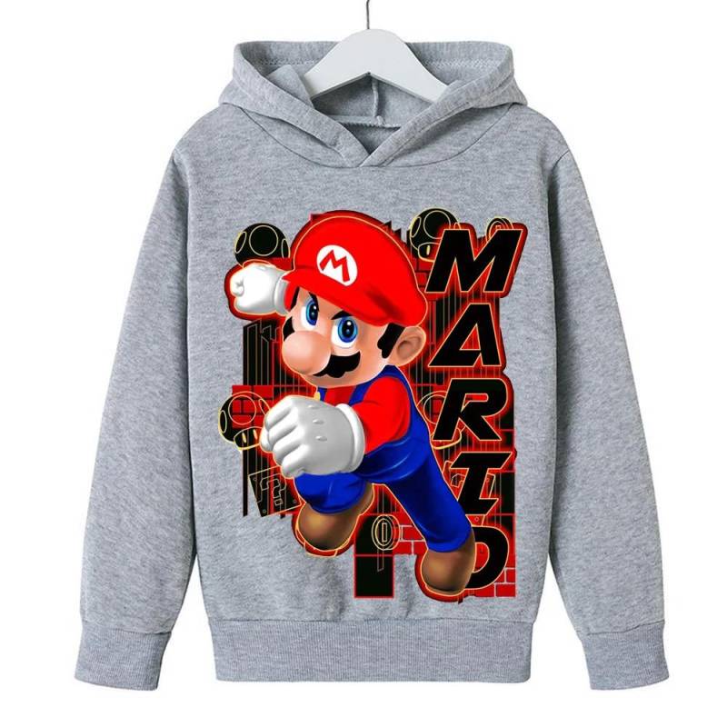 Heißes Spiel Super Mario Bros Kinder Hoodie Kinder Junge Mädchen Kleidung Pullover Cartoon Bedrucktes Oberteil Frühling Herbst Mode Sweatshirt 110 von Joom DACH