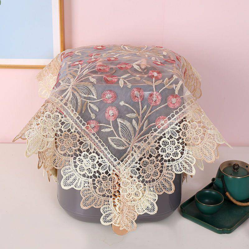 Heißluftfritteuse Staubschutz Handtuch Spitze Reiskocher Brotbackmaschine Schnellkochtopf Wandbrecher Abdeckung Tuch 56*56cm rosa von Joom DACH