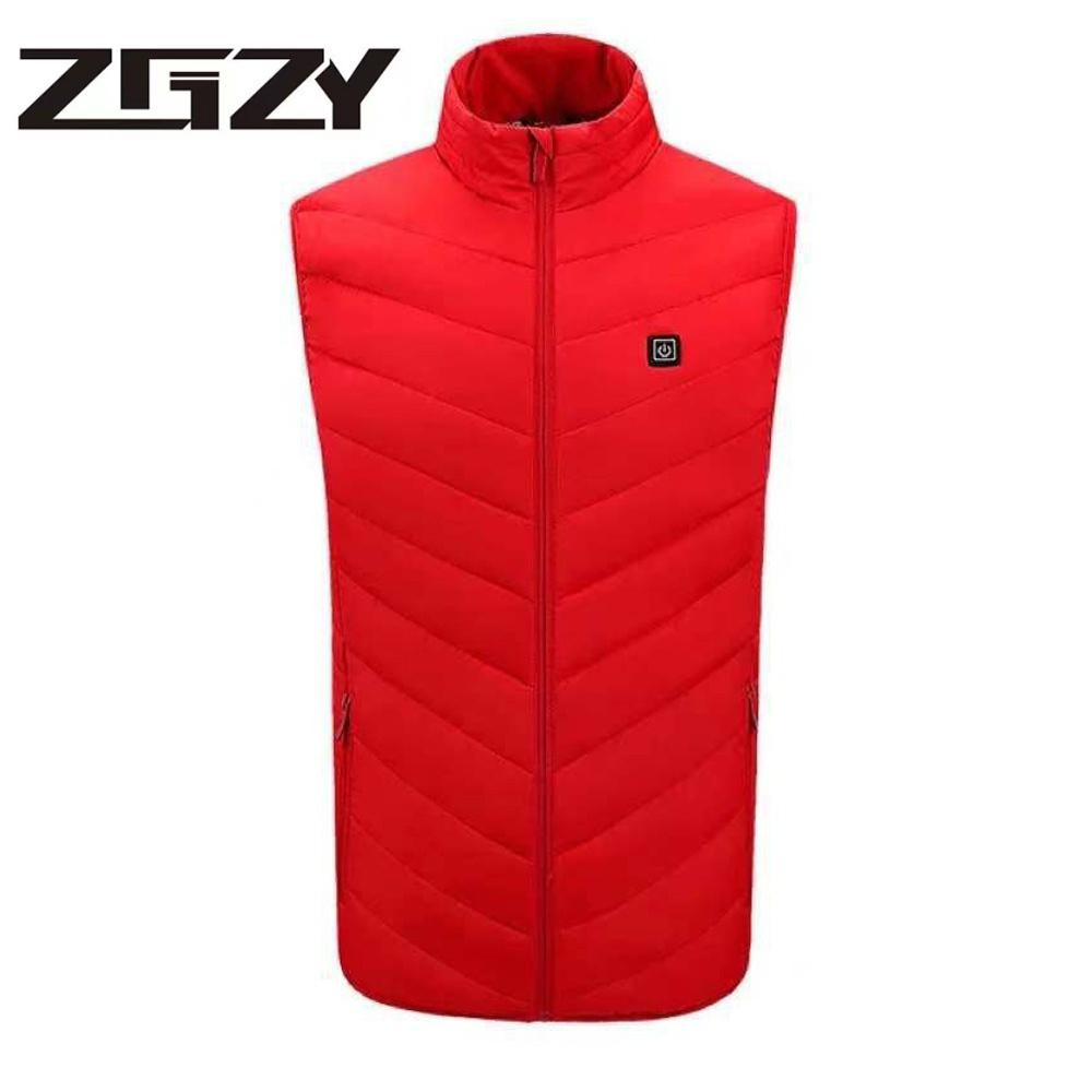 Heizung Bereiche Smart Beheizte Weste Jacke USB Männer Winter Elektrische Beheizte Ärmellose Jacke Outdoor Angeln Jagd Weste Wanderweste 3XL rot von Joom DACH