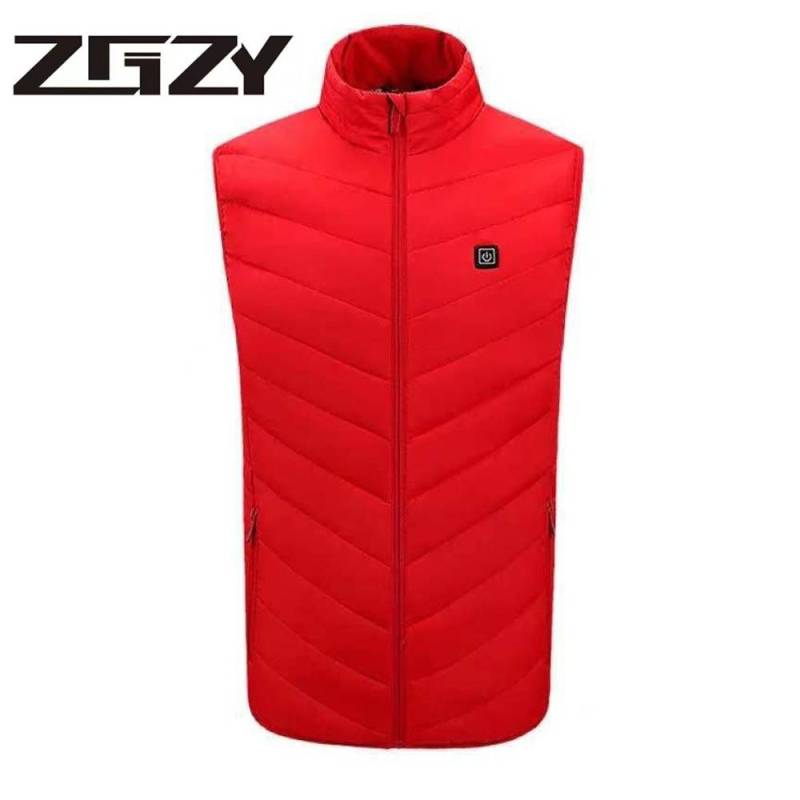 Heizung Bereiche Smart Beheizte Weste Jacke USB Männer Winter Elektrische Beheizte Ärmellose Jacke Outdoor Angeln Jagd Weste Wanderweste 3XL rot von Joom DACH
