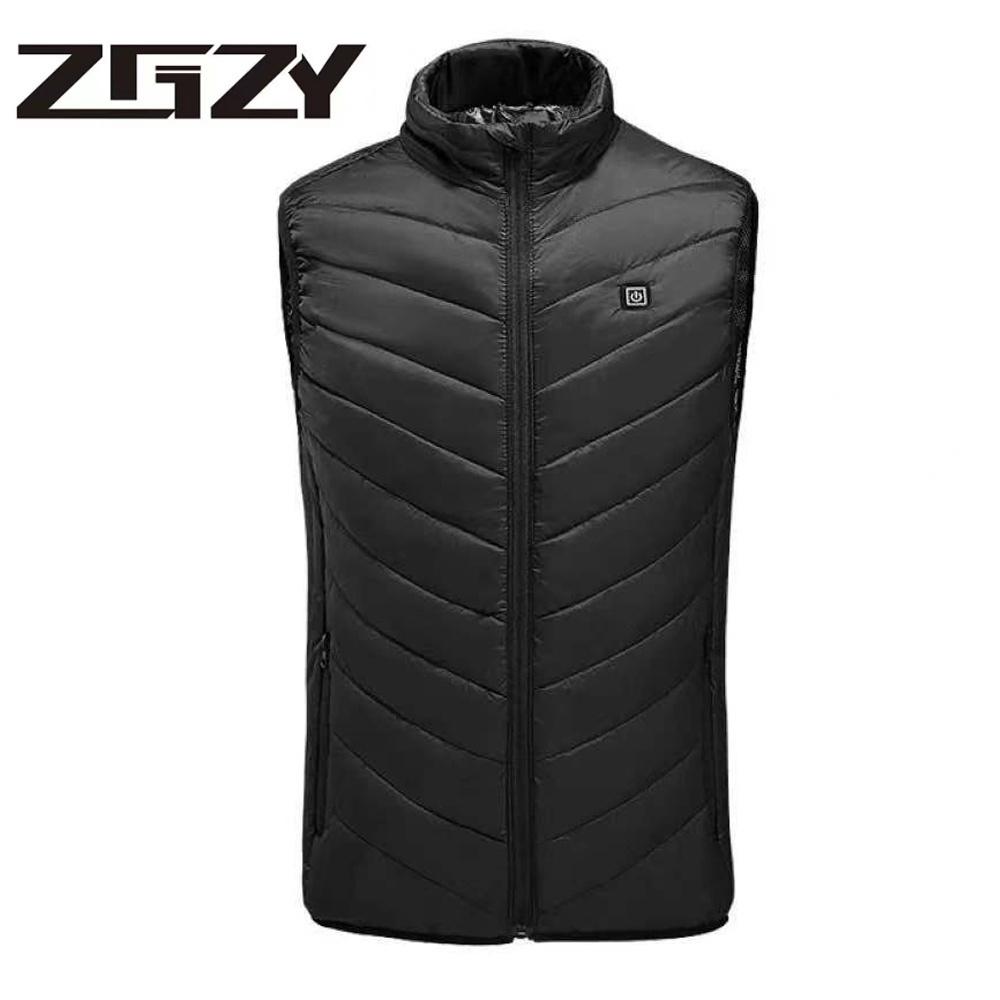 Heizung Bereiche Smart Beheizte Weste Jacke USB Männer Winter Elektrische Beheizte Ärmellose Jacke Outdoor Angeln Jagd Weste Wanderweste 5XL schwarz von Joom DACH