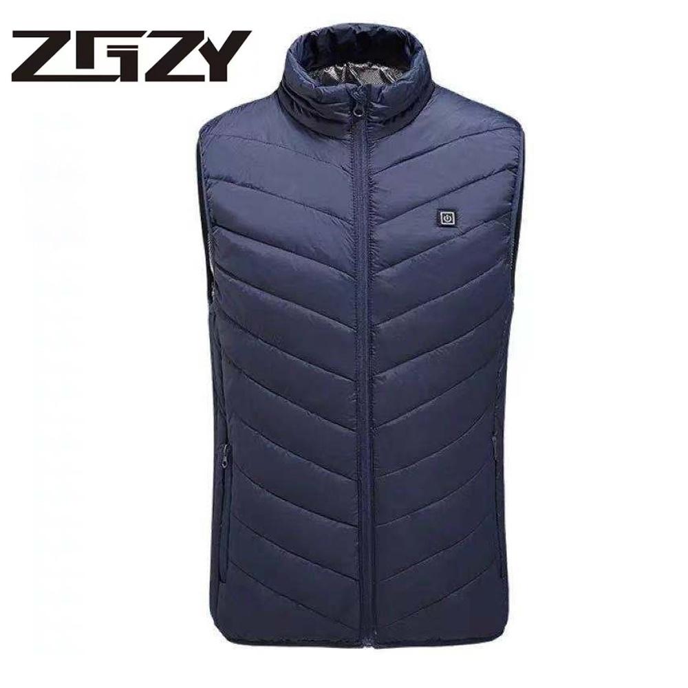 Heizung Bereiche Smart Beheizte Weste Jacke USB Männer Winter Elektrische Beheizte Ärmellose Jacke Outdoor Angeln Jagd Weste Wanderweste L blau von Joom DACH