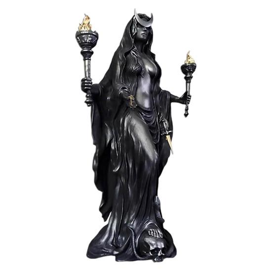 Hekate Niktipolos Statue Magie Griechische Göttin Hexe Figur Lichtbringer oder Morgenstern Harzskulptur für Heimdeko 16cm A von Joom DACH