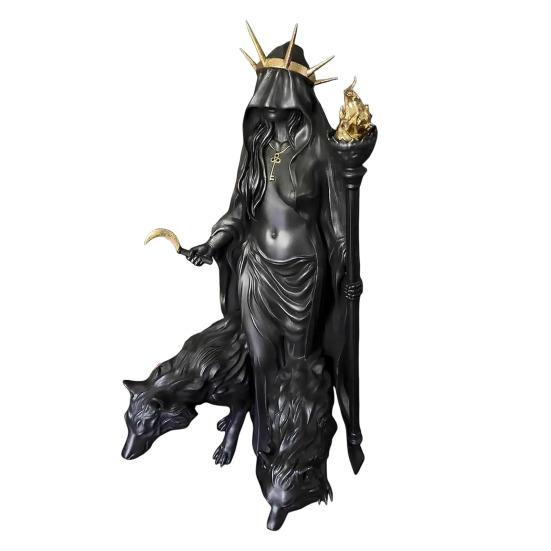 Hekate Niktipolos Statue Magie Griechische Göttin Hexe Figur Lichtbringer oder Morgenstern Harzskulptur für Heimdeko 16cm B von Joom DACH