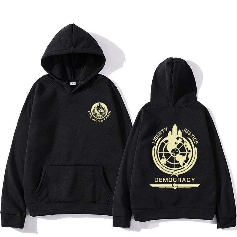 Helldivers Hoodie Bequemes Langarm-Sweatshirt mit Kapuze für Herren/Damen für Herbst/Winter Kleidung Lässiger Kapuzenpullover mit Grafikdruck XL schwarz Helldivers Hoodie Bequemes Langarm-Sweatshirt mit Kapuze für Herren/Damen für Herbst/Winter Kleidung Lässiger Kapuzenpullover mit Grafikdruck XL schwarz von Joom DACH