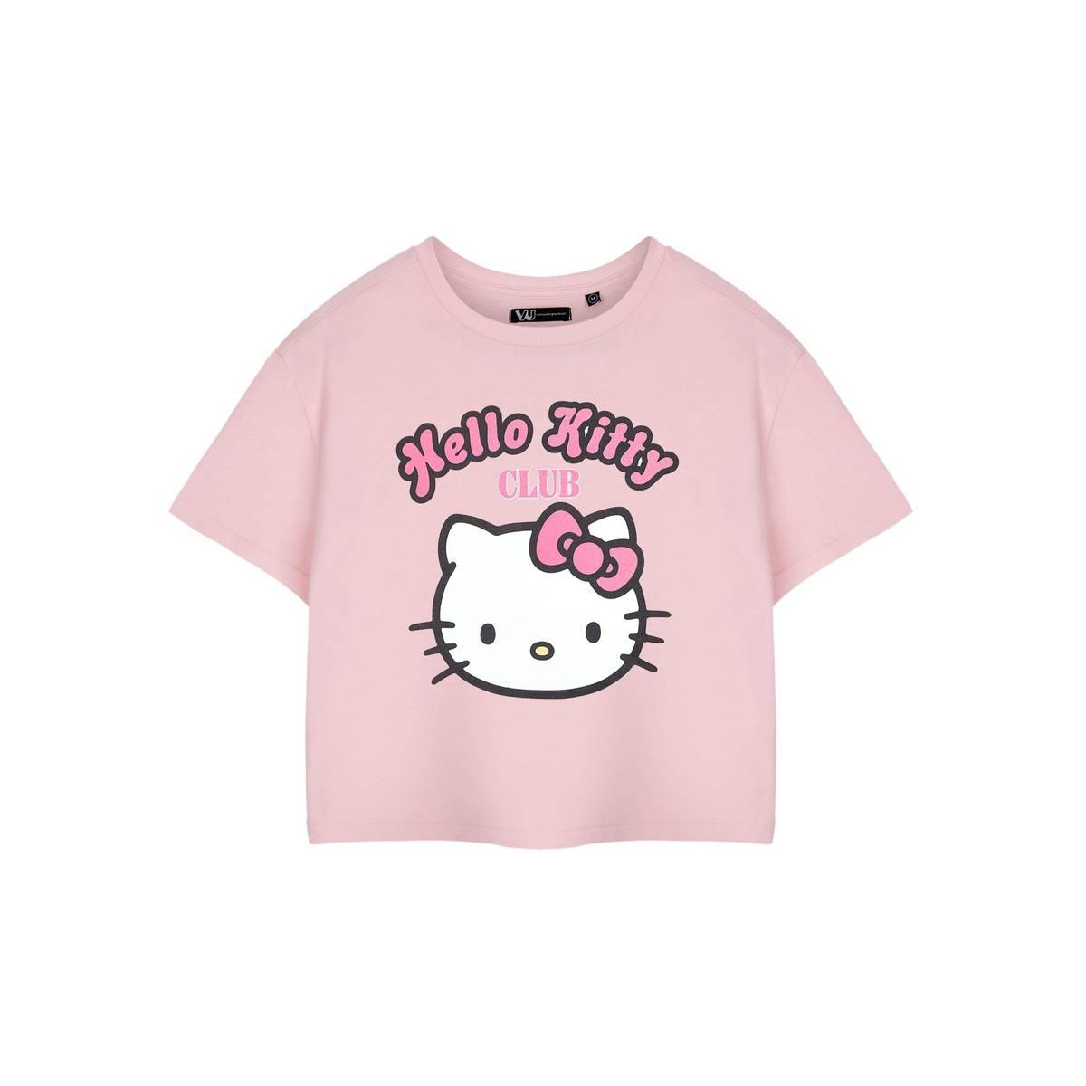 Hello Kitty Kurzärmliges Crop-T-Shirt für Damen/Ladies Club XL rosa von Joom DACH