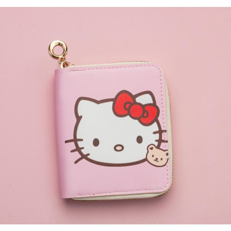Hello Kitty Kurzes Damen-Cartoon-Portemonnaie Hello Kitty Niedlich Student Bedruckte Geldbörse Tide Sanrio 11*8.5*2cm von Joom DACH
