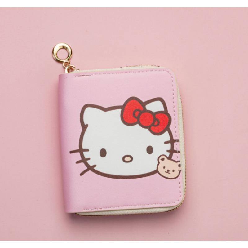 Hello Kitty Kurzes Damen-Cartoon-Portemonnaie Hello Kitty Niedlich Student Bedruckte Geldbörse Tide Sanrio 11*8.5*2cm von Joom DACH
