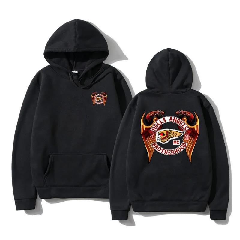 Hells Angels Brotherhood Motorclub Vintage Hoodie Herren Damen Sweatshirt Unisex Streetwear Herbst Winter Oberteile Kleidung L von Joom DACH