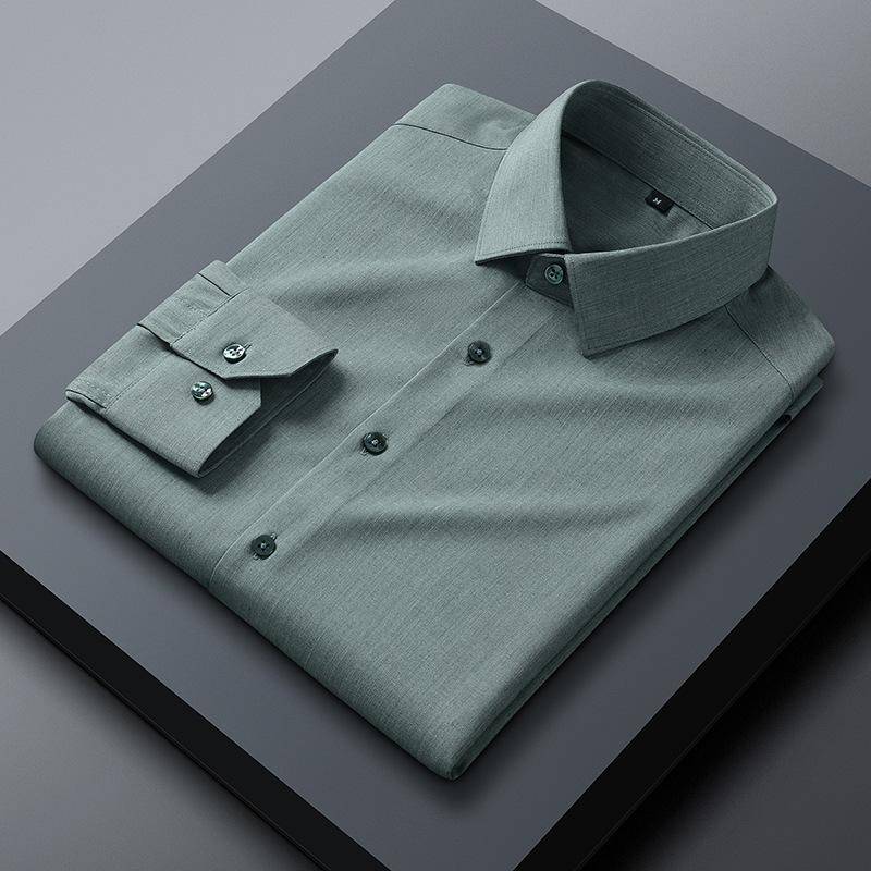 Hemd Herren Business Formelle Kleidung Junge Männer Einfarbig Bügelfrei Pflegeleicht Frühling und Herbst Langarm Weißes Hemd M von Joom DACH