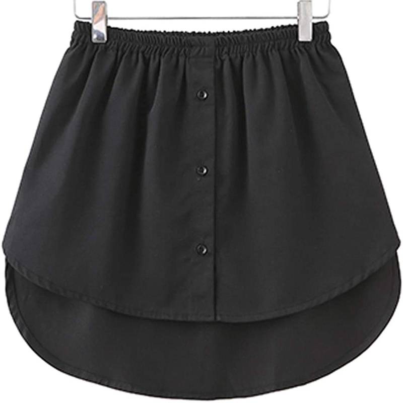 Hemdverlängerung, Minirock, verstellbare Schichtung, gefälschtes Oberteil, unterer Sweep für Pullover, Sweatshirt, Jacke, Mantel XXL schwarz von Joom DACH