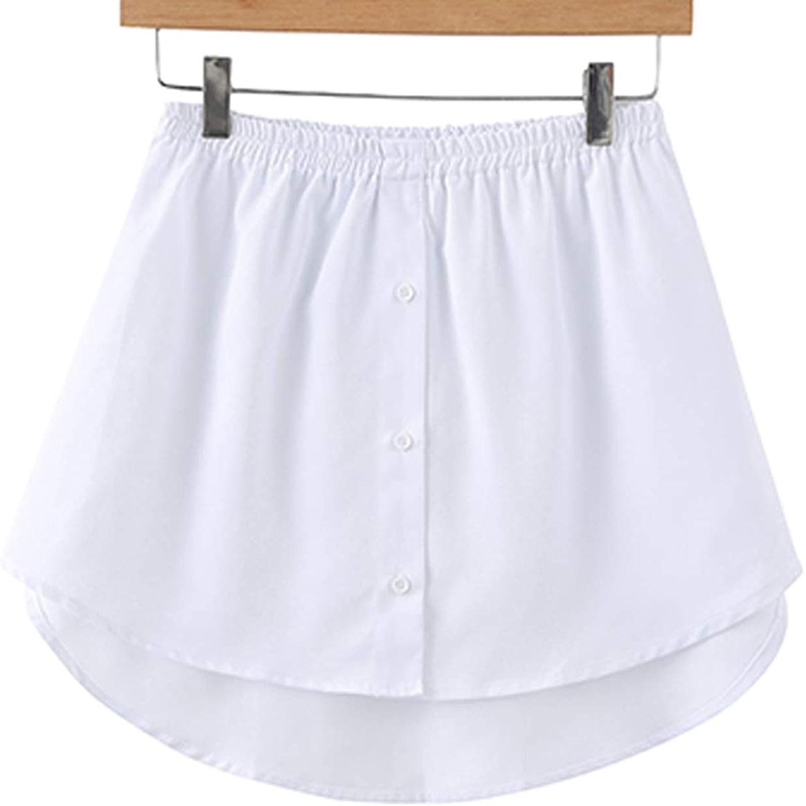 Hemdverlängerung, Minirock, verstellbare Schichtung, gefälschtes Oberteil, unterer Sweep für Pullover, Sweatshirt, Jacke, Mantel XL weiß von Joom DACH