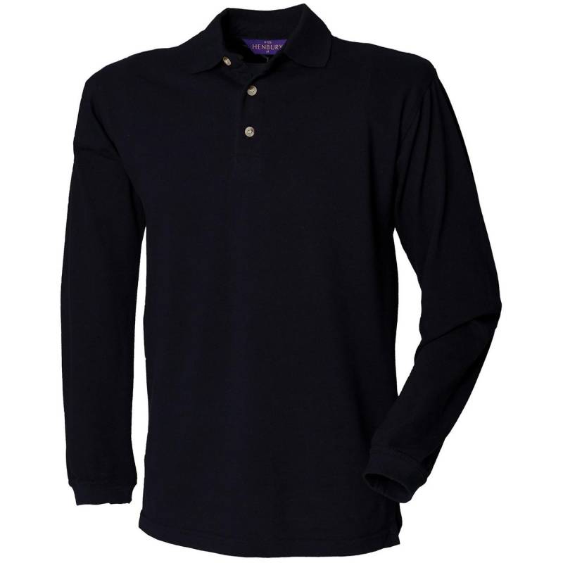 Henbury Herren-Pique-Langarm-Poloshirt S dunkelblau von Joom DACH