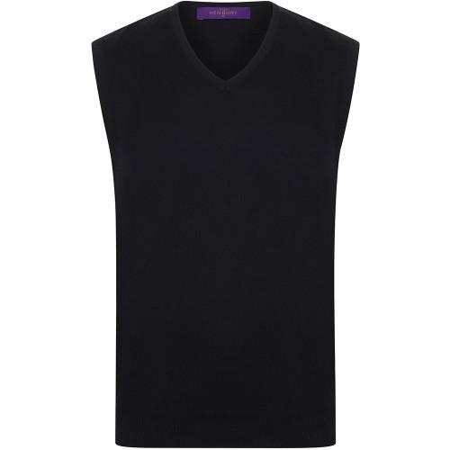 Henbury Herren ärmelloser 12 Gauge Feinstrickpullover mit V-Ausschnitt L dunkelblau von Joom DACH
