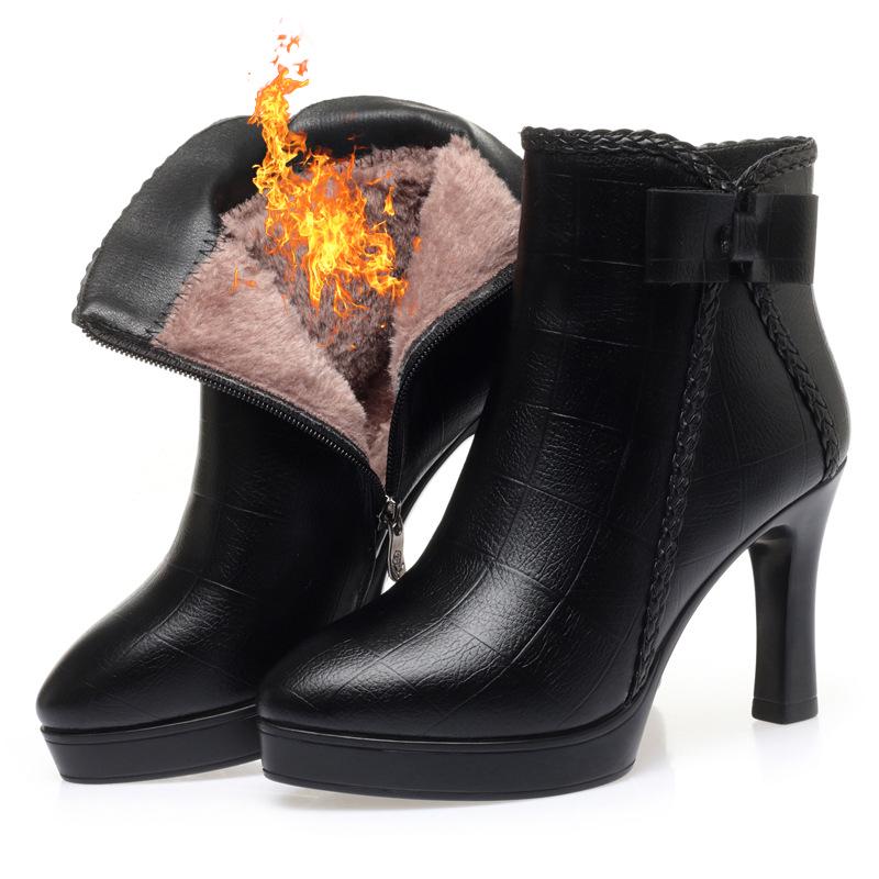 Herbst/Winter Damen Stiletto Stiefeletten - Spitzschuh, Kleiner Absatz, Plus Samt 36 Herbst/Winter Damen Stiletto Stiefeletten - Spitzschuh, Kleiner Absatz, Plus Samt 36 von Joom DACH