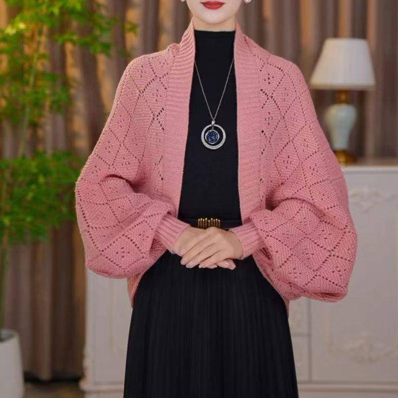 Herbst/Winter Lässig Chic Strickschal Cardigan Gemütlich Warm Stilvoller Wickelschal für Damen One Size rosa von Joom DACH